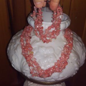 Genuine Rose Quartz Handmade Jewelry Set